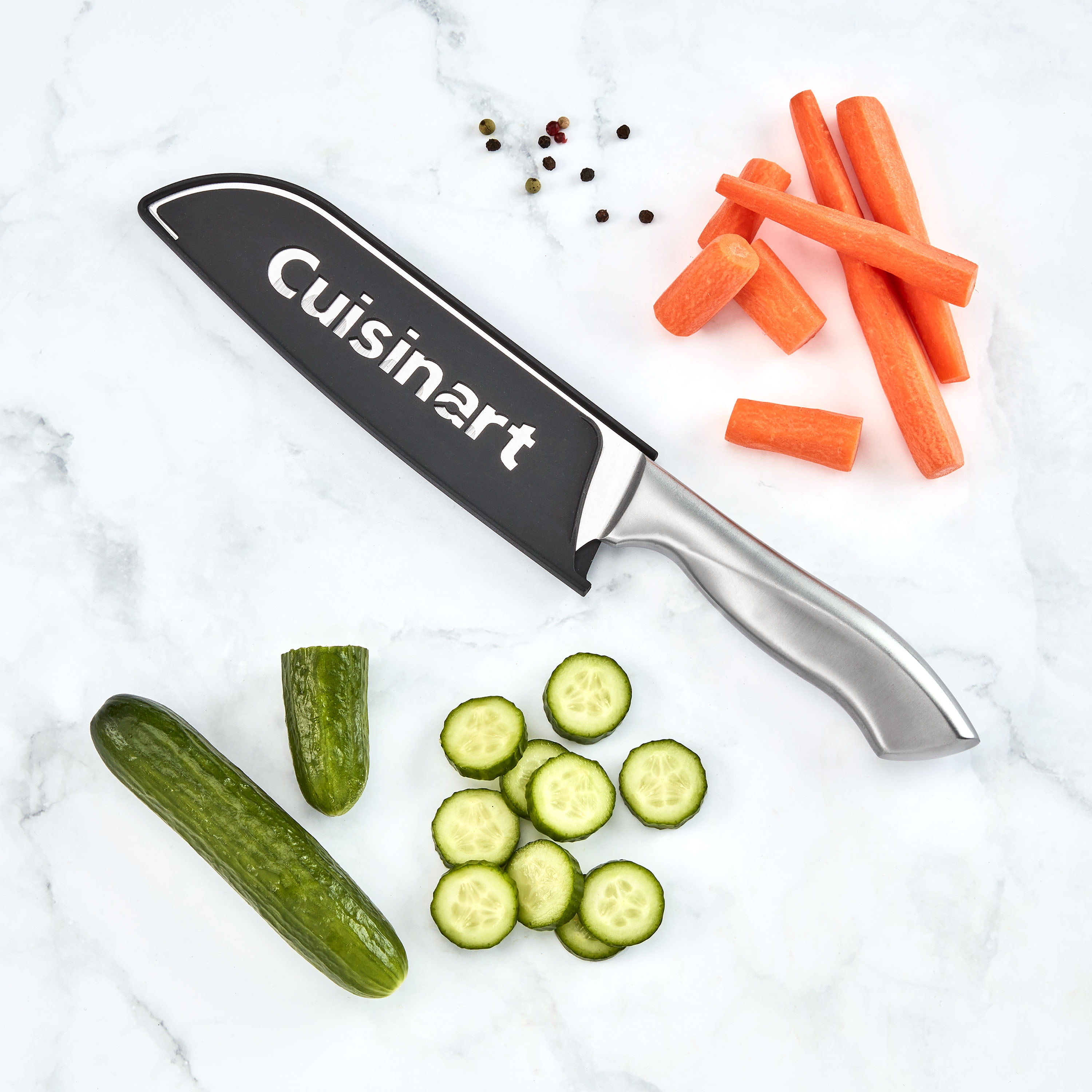 Cuisinart Classic Stainless Steel 7” Santoku Knife with Blade Guard