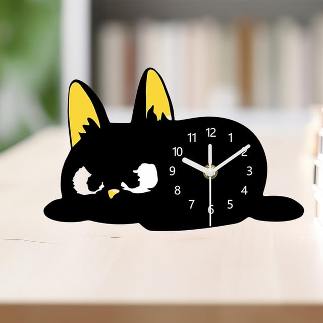 Reloj de mesa con forma de , de acrílico, estilo rústico, silencioso, sin , ideal para estantería, dormitorio, comedor, habitación infantil