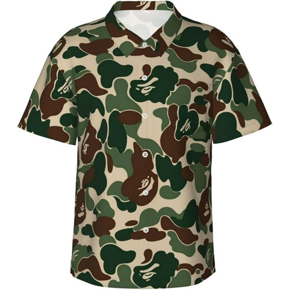 Squirrel House Mens Hawaiian Shirt Short Sleeve Casual Button Up Tropical Summer Beach Shirt