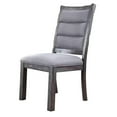 thumbnail image 2 of Linen Like Fabric Upholstered Solid Wood Side Chair In Rustic Style, Gray, Pack of Two - Saltoro Sherpi, 2 of 2