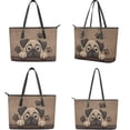thumbnail image 3 of TSOVTHRID Pug Dog Paw Print Tote Bag for Women Work, Women's Top Handle Shoulder Bags Brown Leather Purses Satchel Handbags Set with Matching Wallet for Working, 3 of 7