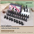 thumbnail image 5 of JODSONE Jelly Gel Nail Polish Set,32 Transparent Nude Pink, Red, Black & Blue Colors with Base & Top Coats, Soak Off UV Gel Polish Kit, Nail Art DIY Manicure Gift for Women, 5 of 7