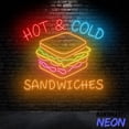 thumbnail image 3 of Handmadetneonsign Hot & Cold Sandwiches Neon Sign, Sandwich Lover Neon Light, Restaurant Wall Decor 74537, 3 of 5