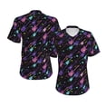 thumbnail image 5 of Wukai Colorful Guitar Classic V-Neck T-Shirt for Women: Comfortable, Stylish, and Versatile Wardrobe Essential-Small, 5 of 7