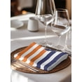 thumbnail image 6 of Anchor Orange Cloth Napkins Set of 4 Reusable Dinner Napkins, Modern Navy Blue White Striped Nautical Cocktail Napkin Washable Table Napkins for Wedding/Holiday Party/Baby Shower 20"x20", 6 of 7
