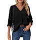 thumbnail image 2 of Blusas casuales de manga larga para mujer, blusa de manga larga, blusa de manga larga en V, blusas de moda para mujer, funcionamiento suave, 2 of 6