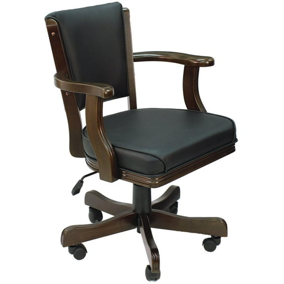 RAM Gameroom Products GCHR2-CAP Swivel Cushioned Game Table Arm Chair with Casters - Cappuccino