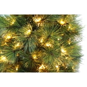 7.5' Pre-Lit Eastern Lakeside Slim Pine Green Artificial Christmas Tree with 400 Warm White LED Lights and Stand, by Holiday Time