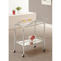 Coaster Serving Bar Cart, Chrome