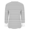 thumbnail image 5 of Sexlip Women Cotton Striped Long Sleeve Tee Casual Crew Neck Tops for Spring and Daily Wear White L, 5 of 6