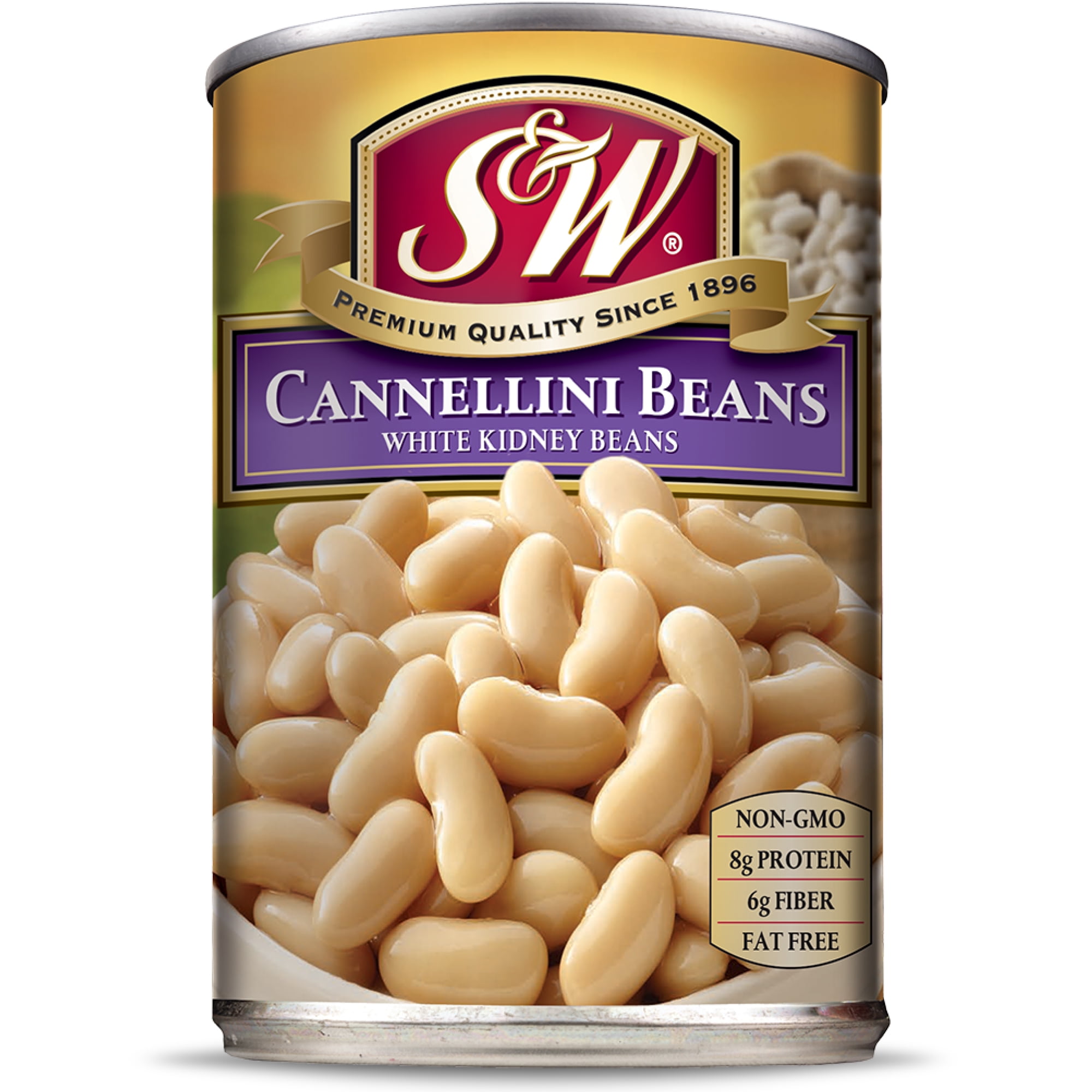 (12 Pack) S&W Canned Cannellini Beans, 15.5 Ounce Can, New