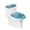 Turtle Pattern, variant on HELLHERO Butterfly Rose Pattern Comfortable and Practical 2 Pcs Set Bathroom Seat Covers, Elastic Bottom Polyester Toilet Lid Covers & Dust-Proof, Washable