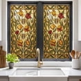 thumbnail image 2 of Window Privacy Film Vintage Bees Stained Glass Window Film Decorative Sun Block Window Cover Country Retro Animal Flowers Yellow Brown Window Clings Static Adhesive Sticker for Bathroom 17.7"x39.3", 2 of 7