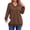 Dark-Brown, variant on Waffle Knit Sweatshirts for Women Long Sleeve V Neck Sweater Shirts Pullover Casual Outfits Plus Size Fall Tops