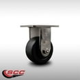 thumbnail image 2 of 4 Inch 316 Stainless Steel Polyolefin Wheel Rigid Caster with Roller Bearing SCC, 2 of 2