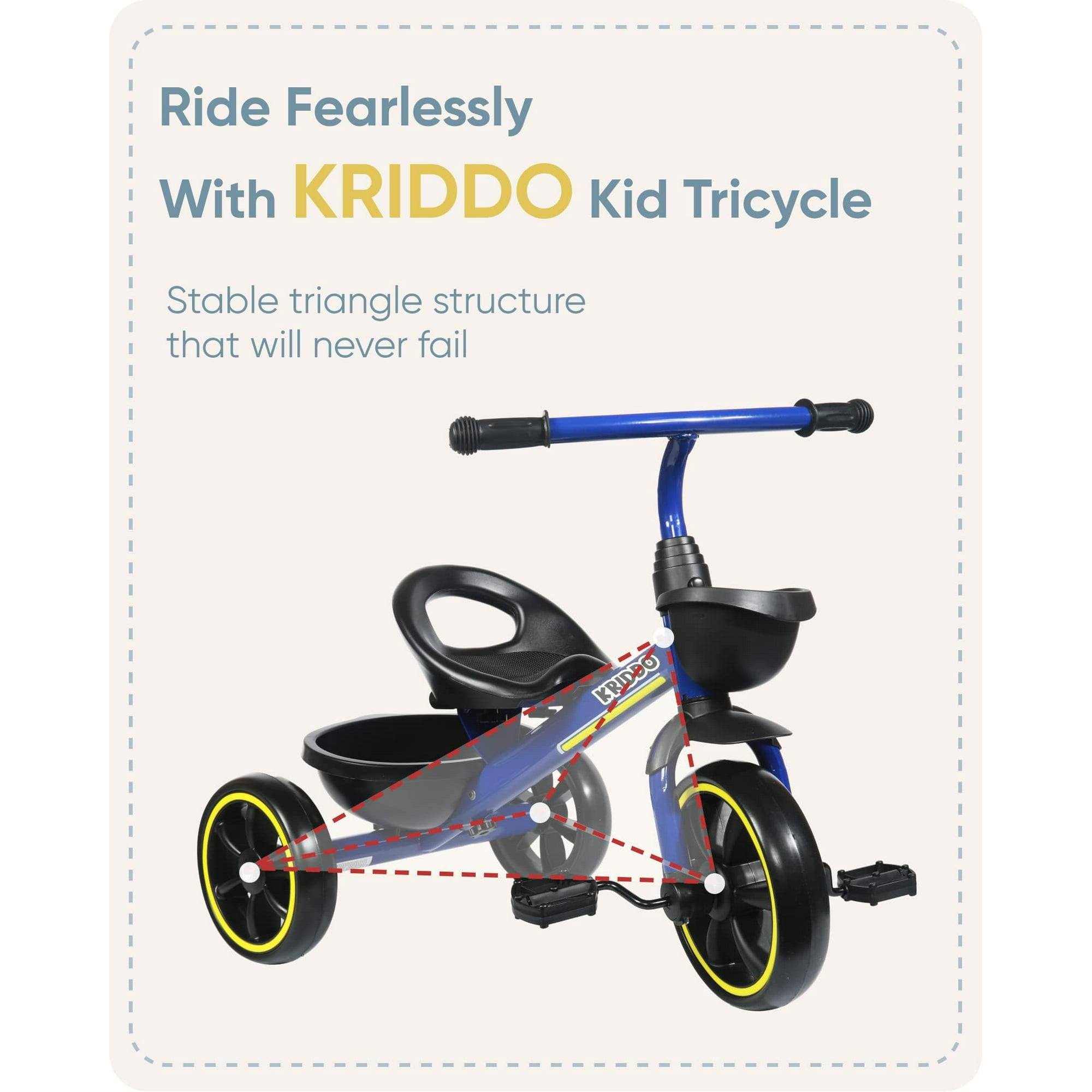 KRIDDO Kids Tricycles Age 24 Month to 4 Years Toddler Kids Trike for 2.5 to 5 Year Old Gift Toddler Tricycles for 2 4 Year Olds Trikes for Toddlers Blue Walmart