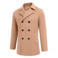 thumbnail image 6 of COOFANDY Mens Coat Double Breasted Short Trench Coat, Business Casual Knee-Length Overcoat with Lapel Collar, Slim Fit for Fall and Winter, 6 of 6
