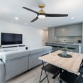 thumbnail image 4 of Luxe Gold 52 Inch 3 Blade Indoor Ceiling Fan, Ideal for Bedrooms and Living Rooms, Quiet DC Motor, LED Light with Remote, Eleve Comfort, 4 of 11