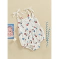 thumbnail image 3 of Bagilaanoe 4th of July Newborn Baby Girl Rompers Print Sleeveless Bodysuit 3M 6M 12M 18M Infant Summer One Piece Short Jumpsuit for Independence Day, 3 of 8
