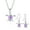 Purple, variant on Jiaroswwei 3 Pce/Set Women Earrings Set Shiny Opal Cute Portable Earrings Necklace Set for Gift