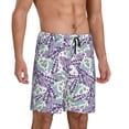 thumbnail image 2 of Xecao Lavender Flowers Print Men's Sleepwear Shorts Pajama Bottom Lounge Short nightwear with Convenient Pockets for Relaxed Home Wear-XX-Large, 2 of 6