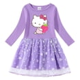 thumbnail image 2 of Hello Kitty primavera y otoño nuevas niñas vestido de algodón con estampado de dibujos animados lindo estrella Luna hilo neto manga larga vestido de princesa plisado, 2 of 5