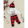 thumbnail image 3 of My First Christmas Outfits Baby Boy Girl 3 6 9 12 Months Long Sleeve Romper Onesie Pants Hat 3Pcs Fall Winter Clothes, 3 of 8