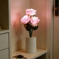 thumbnail image 6 of LED Rose Night Light with Vase - Artificial Silk Flower Lamp for Home Decor, Wedding Centerpieces, and Relaxing Gifts for Women on Birthday, Valentine's, and Anniversary, 6 of 7