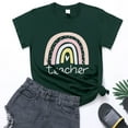 thumbnail image 2 of Teacher Shirts for Women Short Sleeve Crewneck Sweatshirts Cute Graphic Tees Elementary School Tshirts, 2 of 4