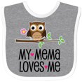 thumbnail image 3 of Inktastic Mema Loves Me Girl Owl Girls Baby Bib, 3 of 4