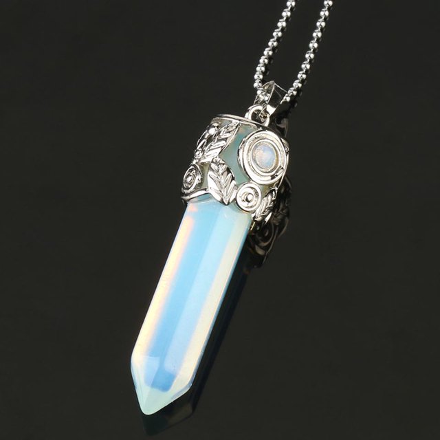 Natural Stones Healing Point Pendants Necklaces Leaf Jewelry