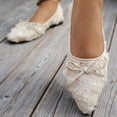 thumbnail image 5 of Casual Shoes for Women Elegant Wide Fit Lace Mesh Pointed Toe With Bow Breathable Casual Shoes For Everyday Wear,Beige,CN:41(US:9), 5 of 7