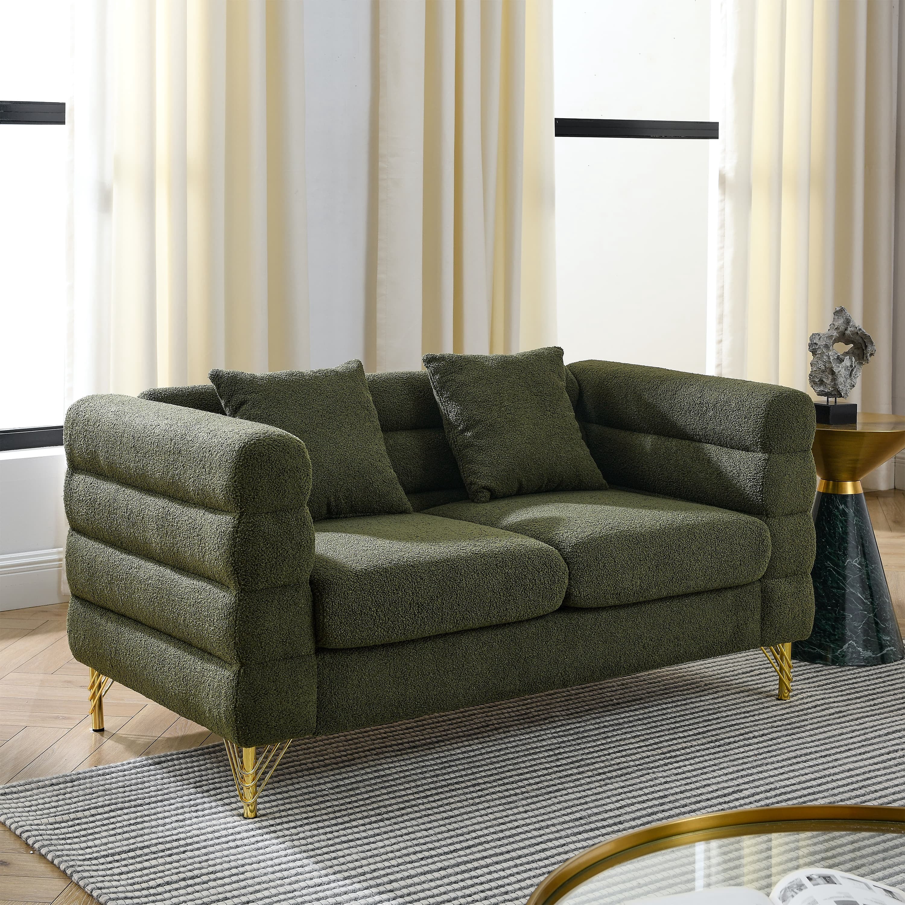 MAYEERTY Sleeper Sofa Bed w/USB Port, 3-in-1 adjustable sleeper with pull-out bed, 2 lumbar pillows and side pocket, soft velvet convertible sleeper sofa bed, suitable for living room bedroom