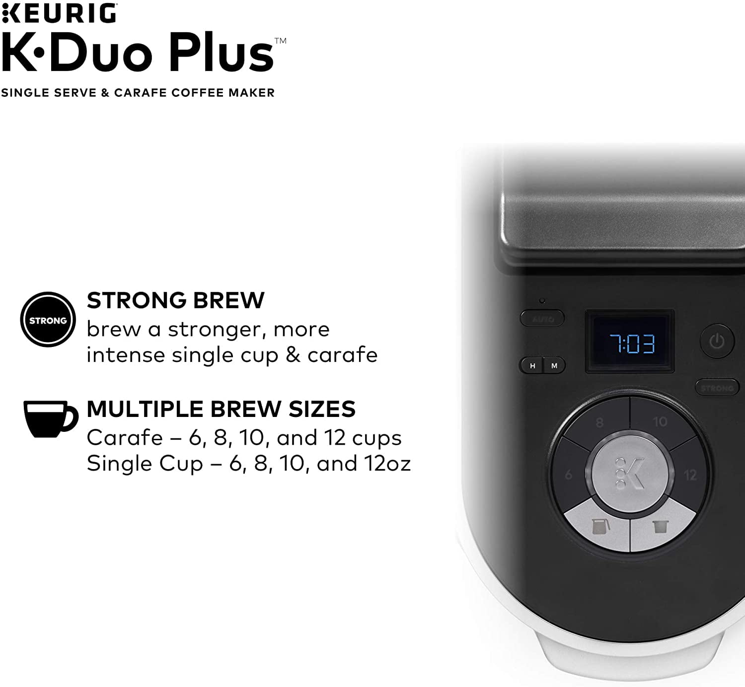 Keurig K-Duo Plus Coffee Maker, with Single Serve K-Cup Pod and 12 Cup Carafe Brewer, Black