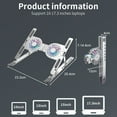 thumbnail image 2 of Laptop Stand for Desk, Portable Folding Laptop Stand, Laptop Stand for Desk with 2 Cooling Fans, 16color Ventilated Aluminum Laptop Riser Foldable for MacBook Pro Air/HP/Dell(Silver), 2 of 9