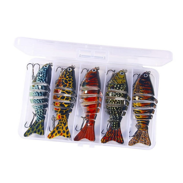 5-Piece Trout Fishing Swimbait Kit Realistic Pencil Design with Hooks for Enhanced Freshwater Angling Success and Long-Lasting Performance