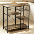 thumbnail image 4 of Ktaxon Modern Kitchen Baker's Rack with Storage and Hooks, 4-Tier Microwave Cart & Oven Stand, Rustic Brown, 4 of 6