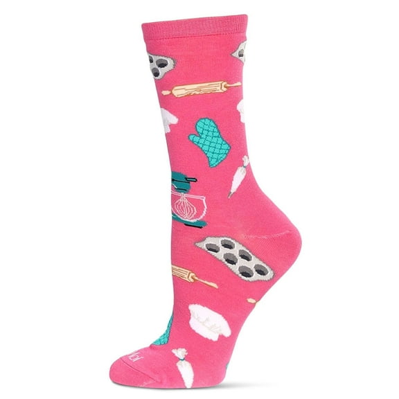 MeMoi Women's Baking Bamboo Crew Socks - Womens - Female, 9-11, Magenta