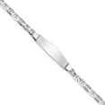 thumbnail image 5 of 14K White Gold Anchor Link Soft Diamond Shape ID Bracelet, 5 of 6