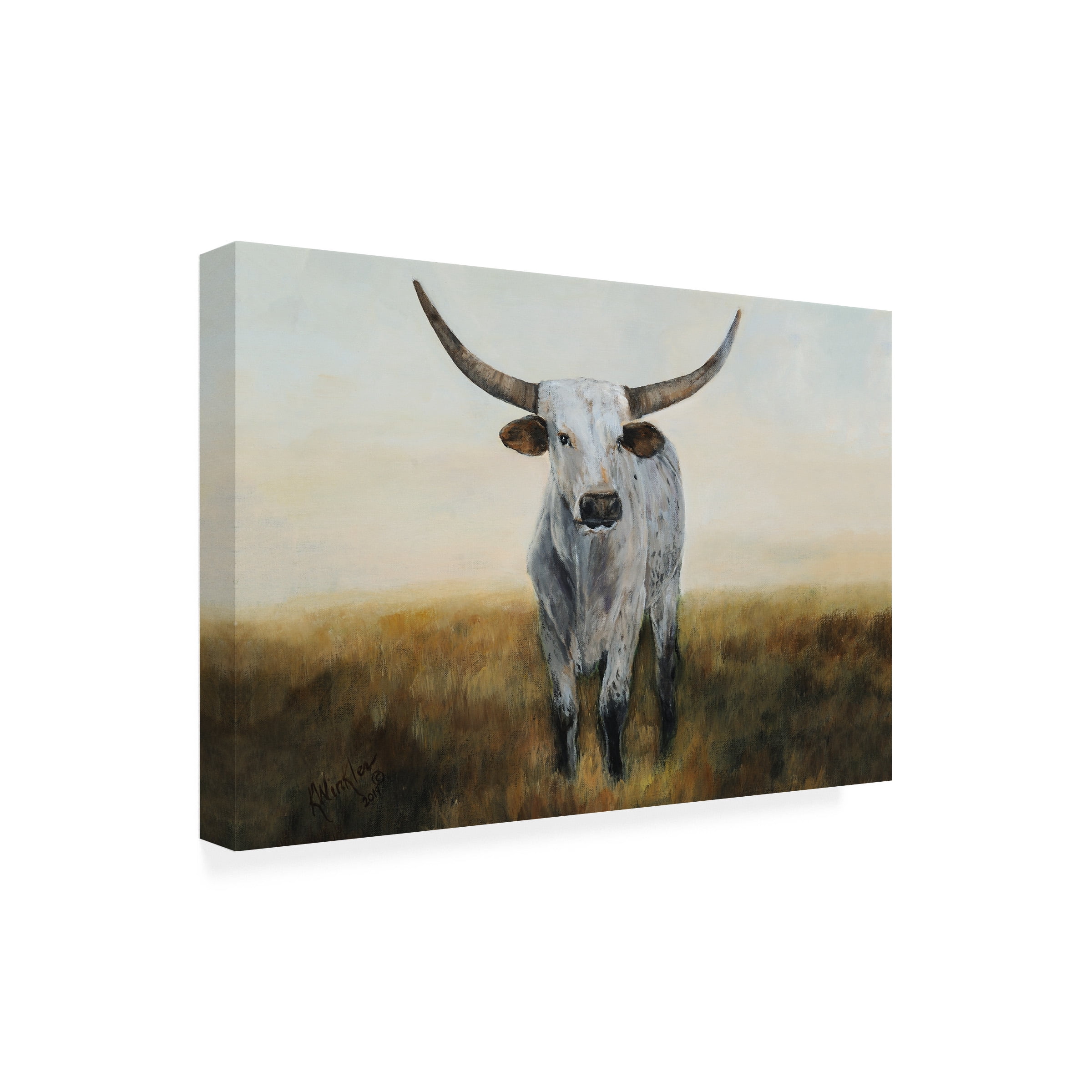 Kathy Winkler 'Knight in White Satin I' Canvas Art