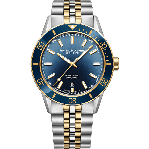 Raymond Weil Freelancer Automatic Diver Blue Dial Two-Tone Steel Men's Watch 2775-SP3-50051