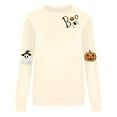 thumbnail image 5 of yoeyez Halloween Sweatshirt Women Ghost Pumpkin Long Sleeve Shirt Crewneck Casual Fall Spooky Pullover Tops Beige,S, 5 of 5