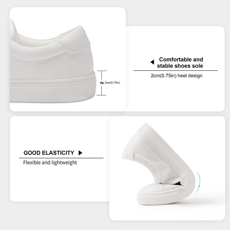 Women's Pure White Fashion Sneakers: Casual Lace-up Low Top Flat