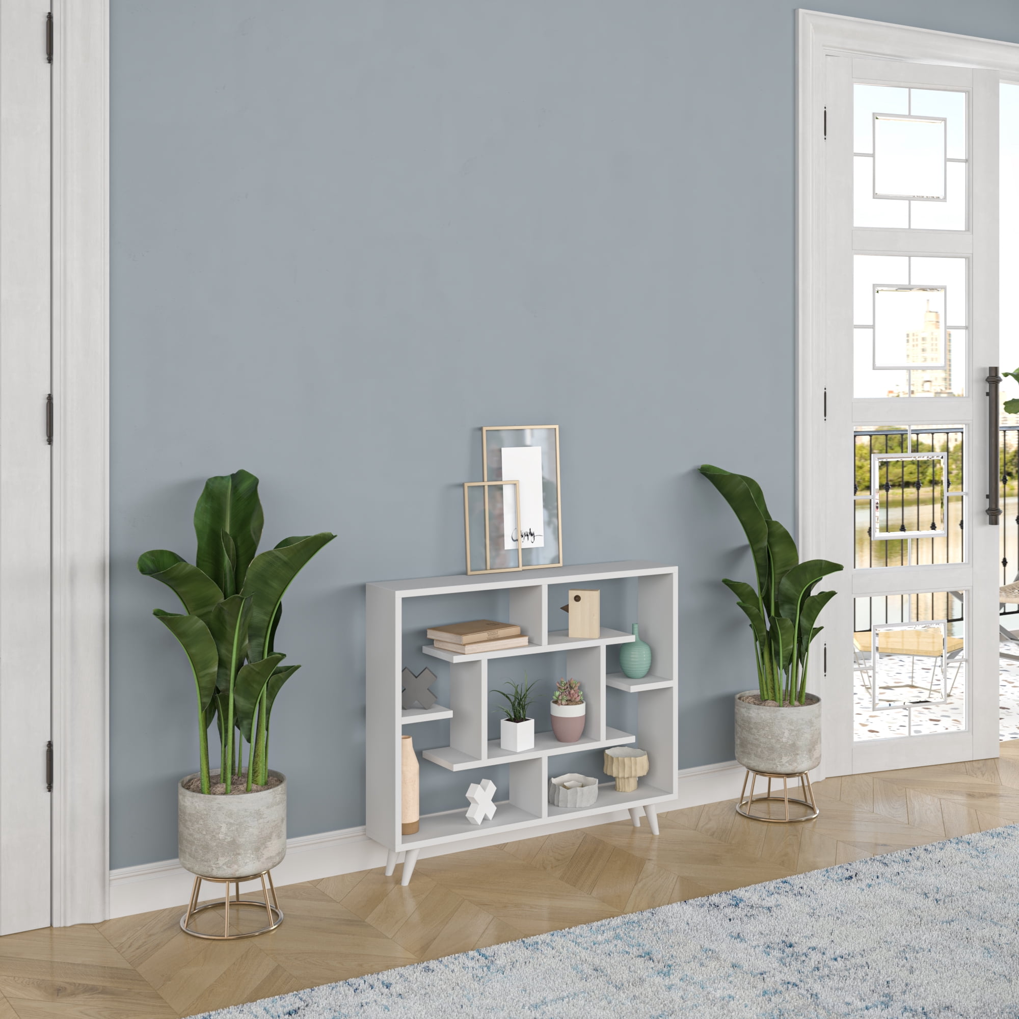 Ada Home Decor 3 Shelf Bookcase Multiple Tier Open Shelf,Small Book Shelves, White