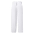 thumbnail image 6 of Sngxgn Pants for Women High Waisted Pants Drawstring Elastic Casual Pants Work(White,XXXL), 6 of 7
