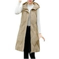 thumbnail image 2 of HTNBO Women's Oversized Long Down Vest Winter Outdoor Coats with Hood Long Puffer Vest Winter Coats Sleeveless Warm Jacket, 2 of 5