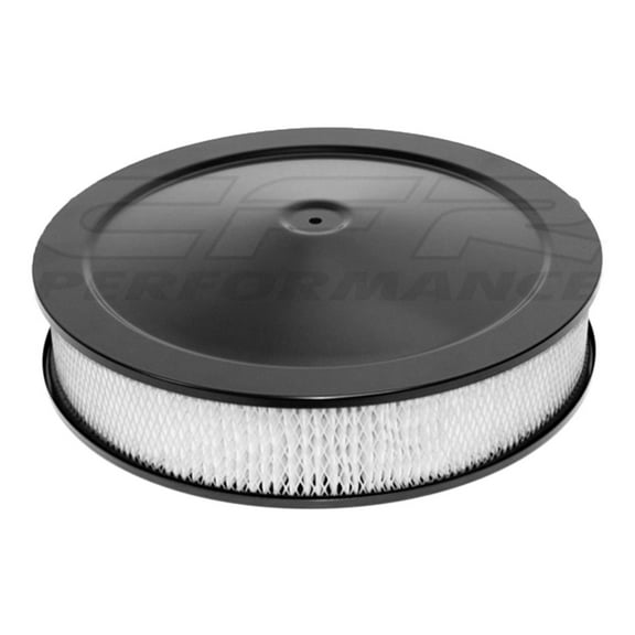 Cobra-Tek 14" Round Black Steel Air Cleaner Set Hi Lip Base