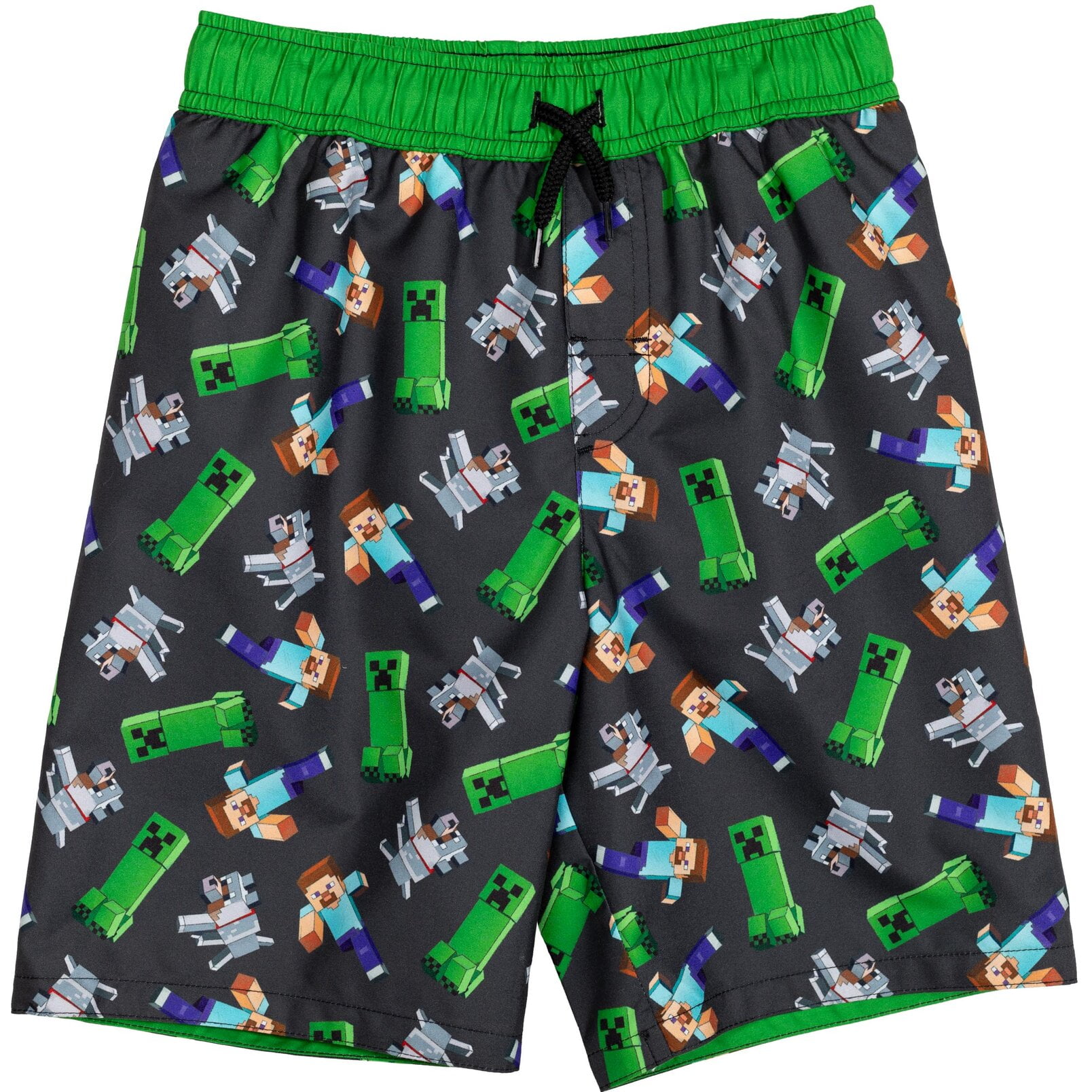 Minecraft Creeper Zombie Steve 3 Pack UPF 50+ Swim Trunks Little Kid to Big