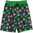 thumbnail image 4 of Minecraft Creeper Zombie Steve 3 Pack UPF 50+ Swim Trunks Little Kid to Big, 4 of 5