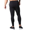 thumbnail image 2 of Trendy Men's Casual Joggers Pants Elastic Waist Drawstring Swearpants with Pockets Black L, 2 of 6